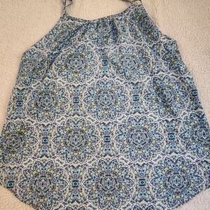 Faded Glory Blue and Green Mandala Tank Top